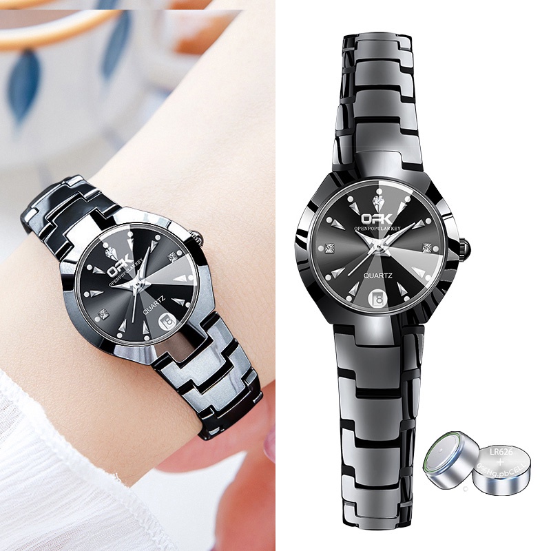 OPK Jam Tangan Wanita Anti Air Original Branded Cewek Anti Air  Kuarsa Stainless Steel Rantai Terbaru 2024 Model 8105-1