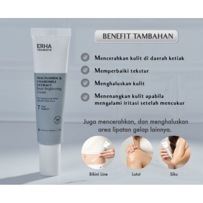 Erha Truwhite Body Brightening Cream - Pencerah tubuh & Ketiak