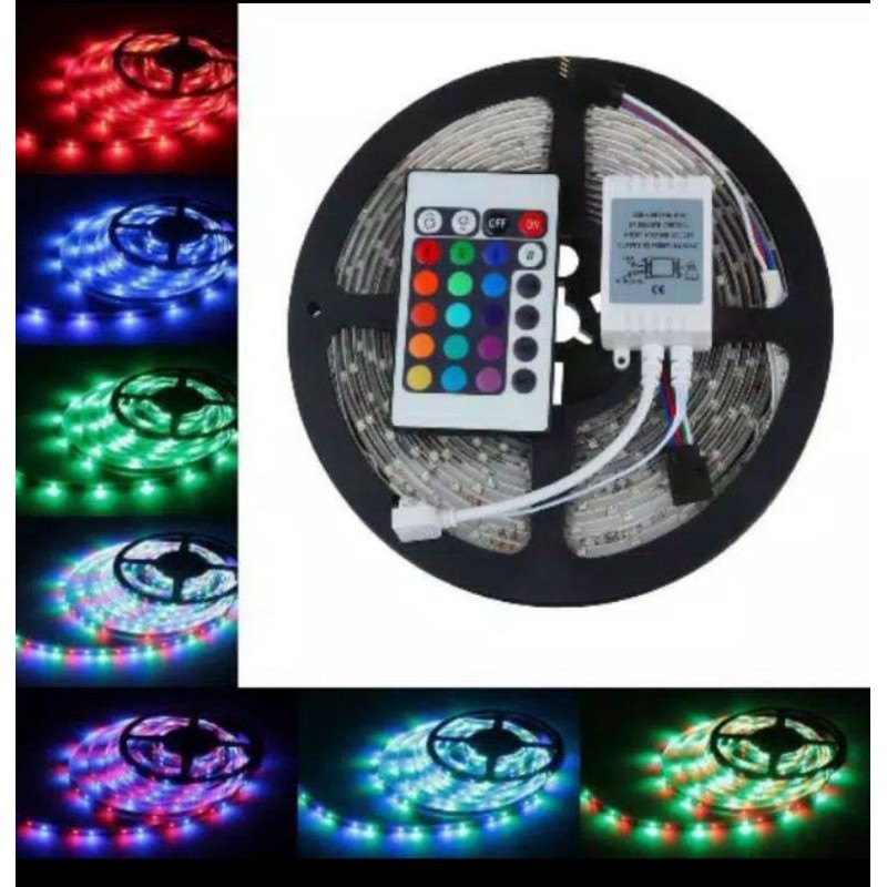 Lampu LED STRIP 3528 SMD 2835 IP44 RGB Lampu Tik tok Rgb REMOTE ADAPTOR MODUL SET Tiktok