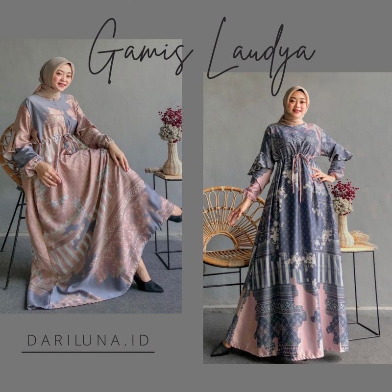 Gamis Maxmara Laudia M/L/XL/XXL Mewah Seragaman Premium High Quality