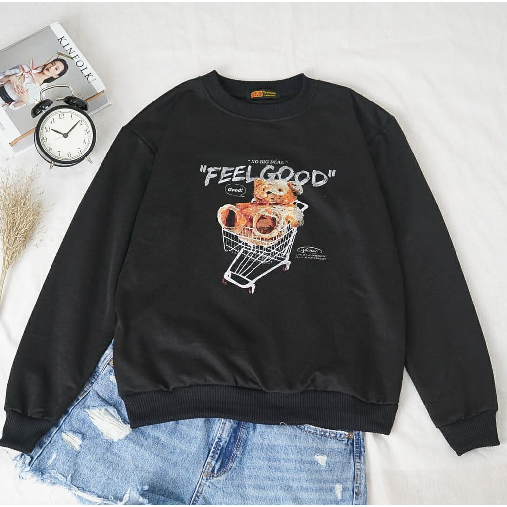 BEFAST - ZFS OOTD Wanita Sweater ADHIT / FLEECE SWEATER FG / Sweater Korean Style / Atasan Wanita Lengan Panjang / Sweater Motif / Sweater Wanita Remaja Terbaru / Termurah