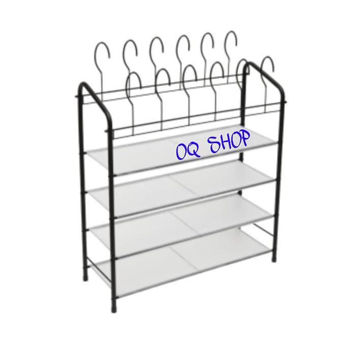 Boston Rak Sepatu 4 Tingkat 4 Tier Shoe Rack 72x26x89 Cm Hitam Tokoeyin Shopee Indonesia