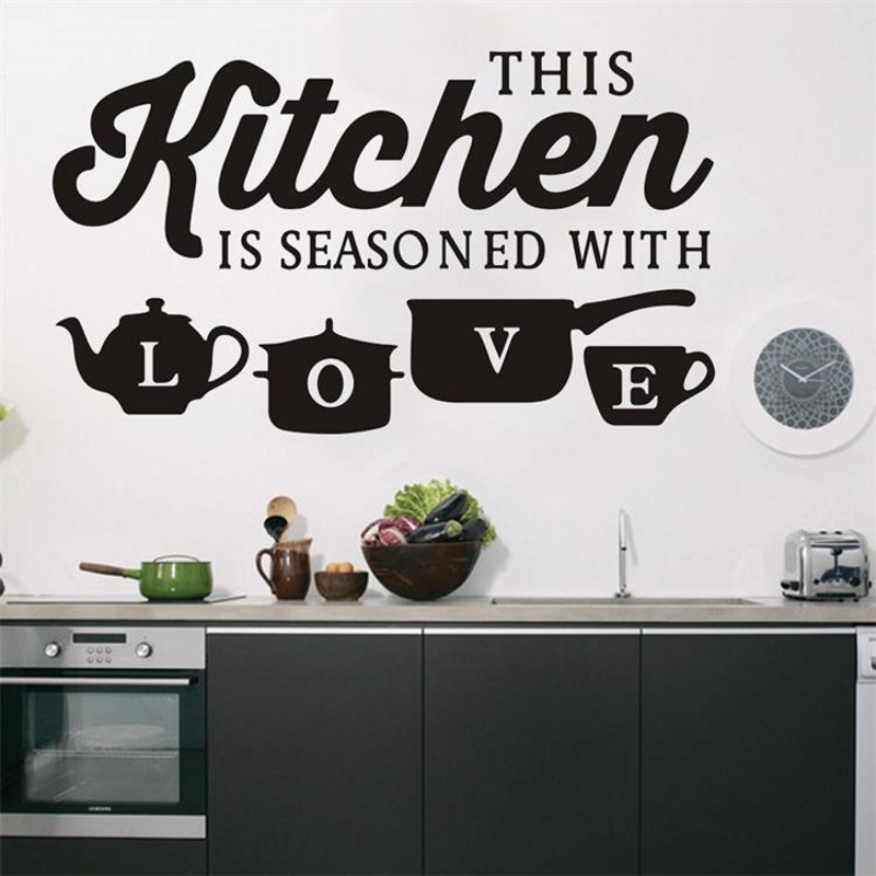 Large Kitchen House of Love Wall Sticker Home Decals Self Adhesive Decor / Restaurant Atmosphere Dining Wall Sticker Vinyl Wall Decals Art Decals/ DIY Wall Decal Stickers House Decoration Accessories Mural Wallpaper Poster Mural Art Decorative Sticker