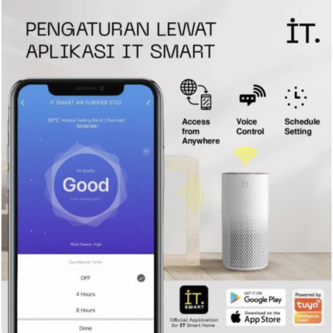 IT Smart Air Purifier S130 HEPA Filter UV-C Sterilization GARANSI TAM