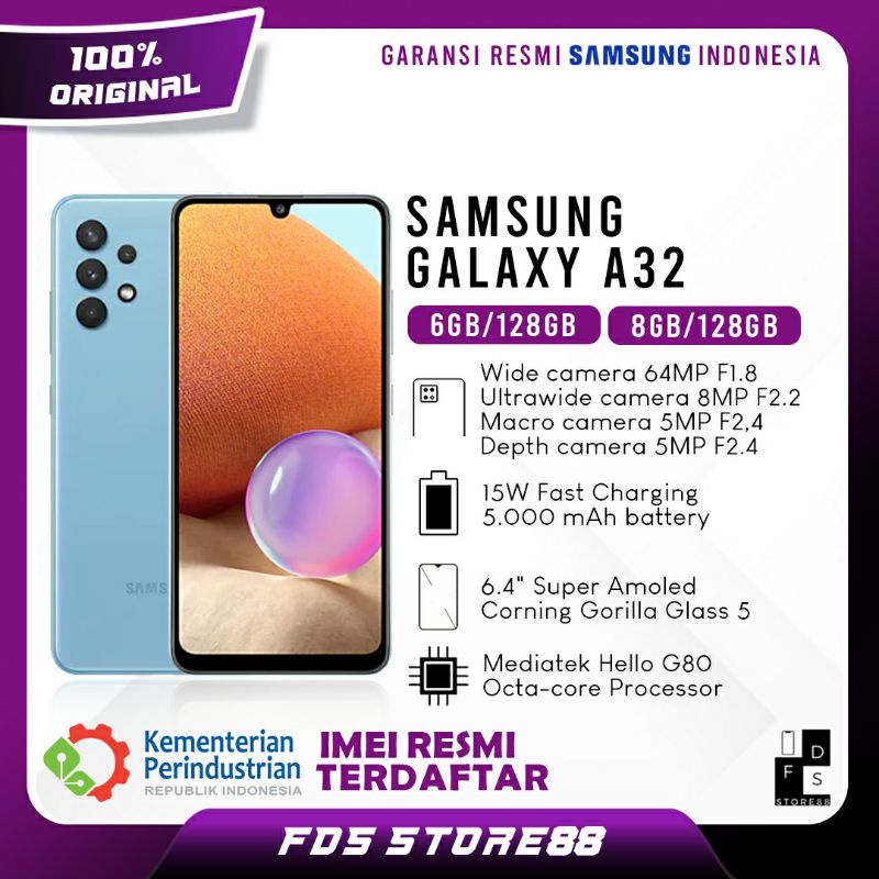 Samsung A32 6/128GB 8/128GB NFC Garansi Resmi SEIN