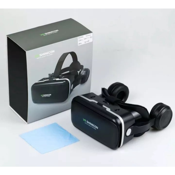 SH8-2 Virtual Box Shinecon 6.0 VR Box 360 Virtual Reality Glasses  dengan Headphone VRpark Black KacaMata Glasses 3D