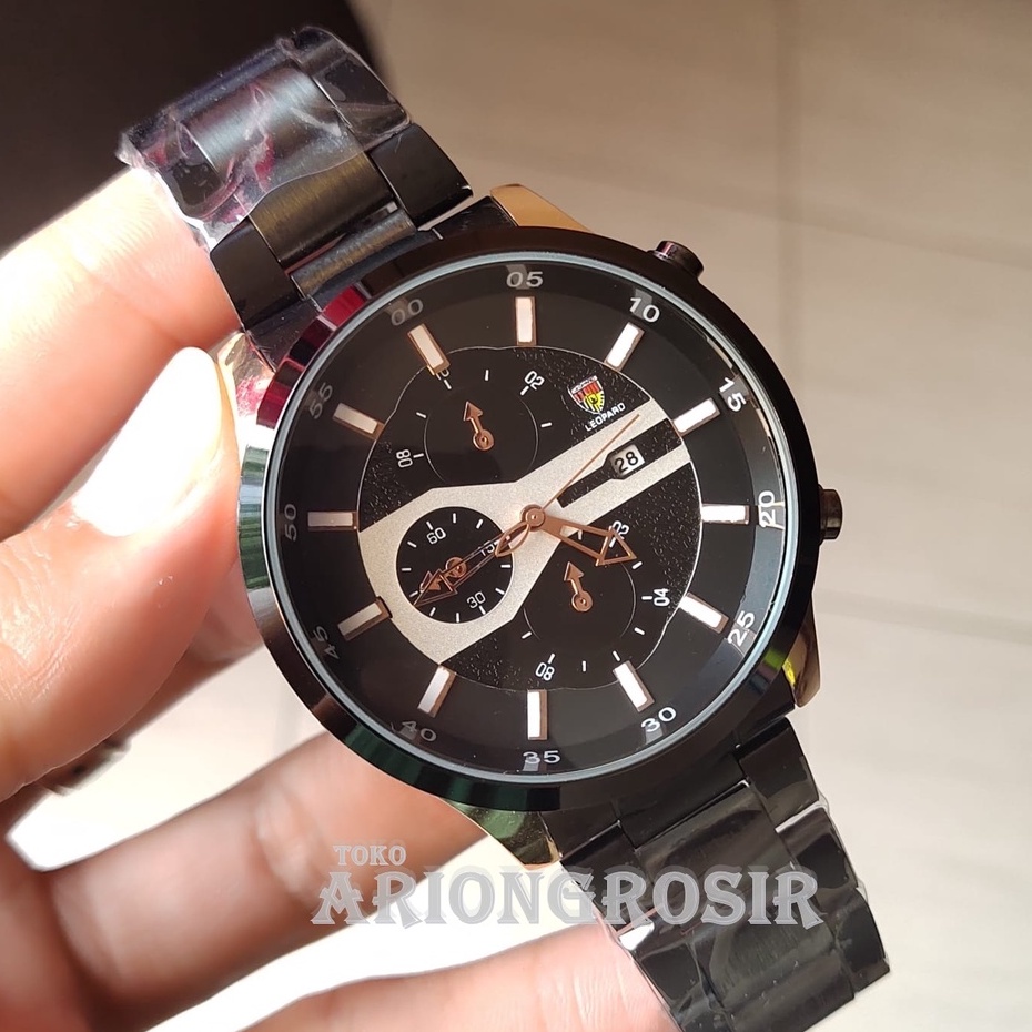 [Original 100%] Jam Tangan Pria Leopard 1025 Rantai