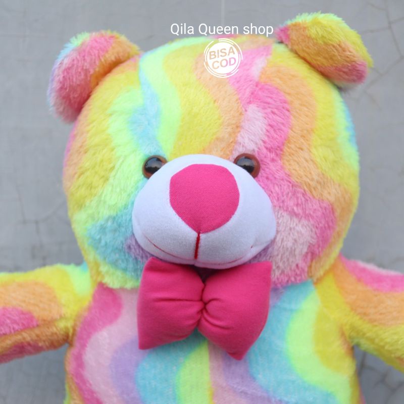 boneka TEDDY BEAR PELANGI JUMBO TERLARIS BISA COD