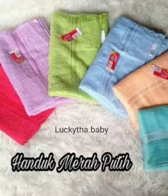 Handuk MP BY TERRY PALMER / handuk merah putih polos  50×100