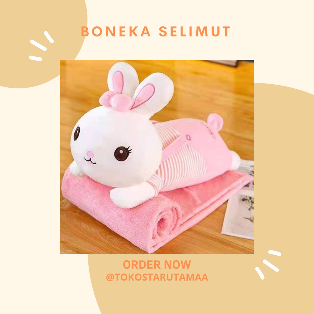 Boneka Selimut Lucu Serigala Buaya Hippo Kelinci Sapi Buah - kado unik ulang tahun BALMUT