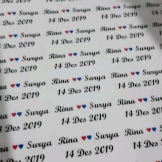  Stiker  nama  transparan souvenir  Rp 150 pcs murah Shopee 