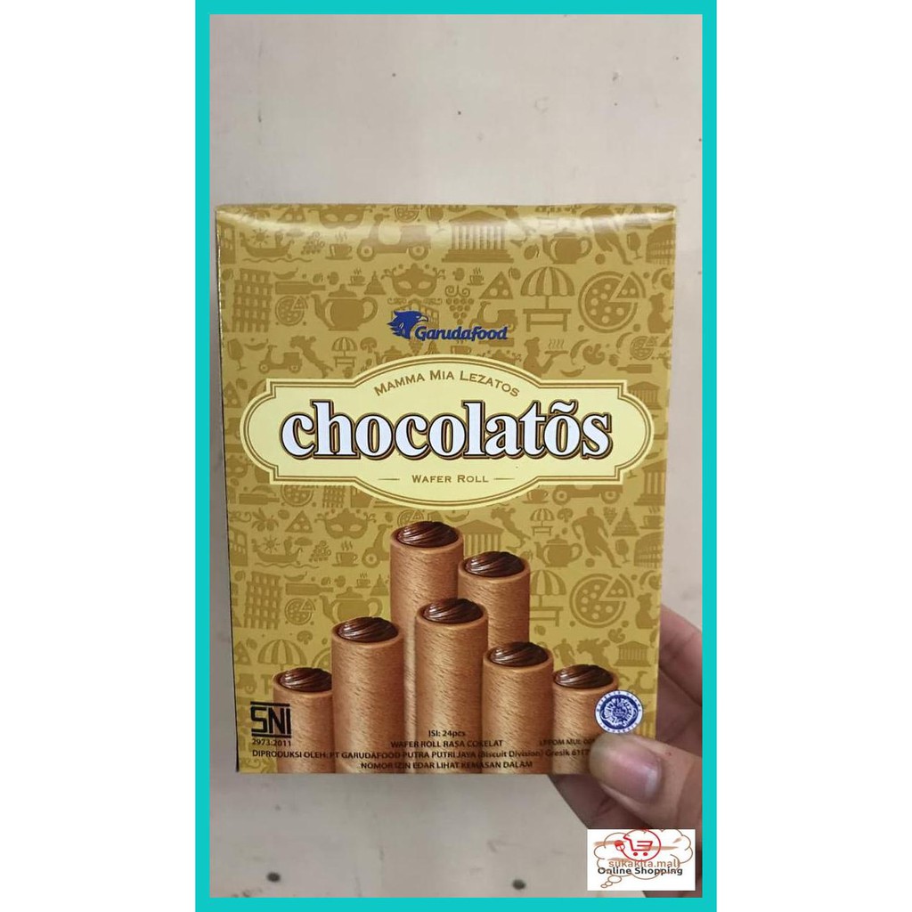 

U79Iytut- Chocolatos Wafer Roll 1 Box - 24 Pcs Dus Pak - Stick Murah Garuda Food Ae5Wrf4-