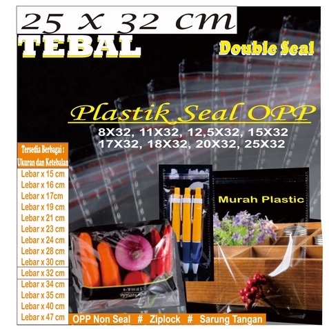 Plastik OPP TEBAL 25 x 28 isi 100 pcs + lem