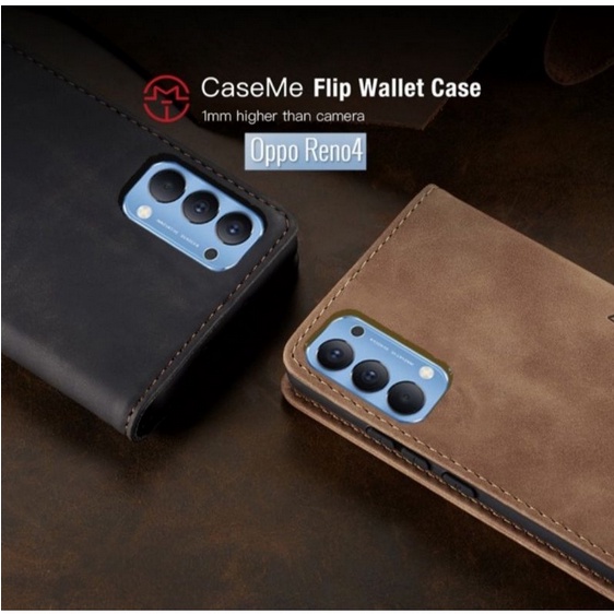 Flip Case CaseMe Oppo Reno 4F - Reno 4 - Reno 5F - Reno 3 - Reno 2F Premium Leather Flip Wallet Case