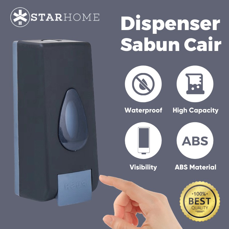Dispenser Sabun Cair Sanitizer Cair Gel Tempat Sabun Hotel Mall StarHome Soap Dispenser Jumbo 600ml-Hitam