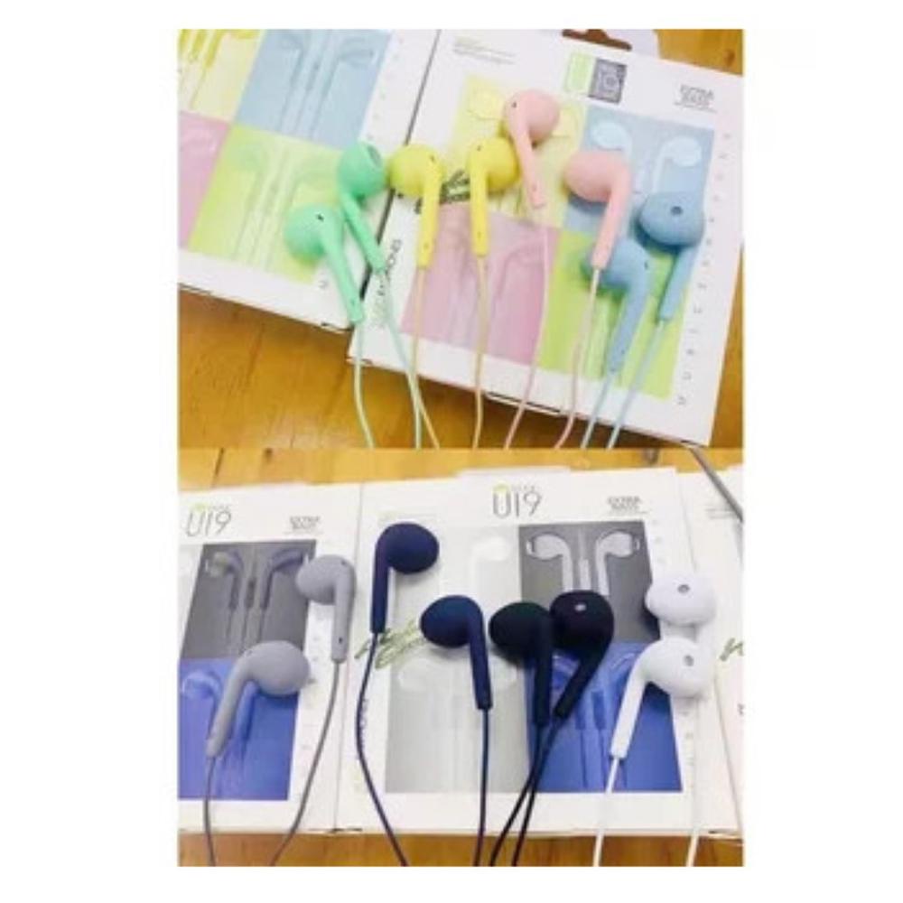 EARPHONE / HANDSFREE / HEADSET MINI MACARON U19 EXSTRA BASS - MULTIWARNA