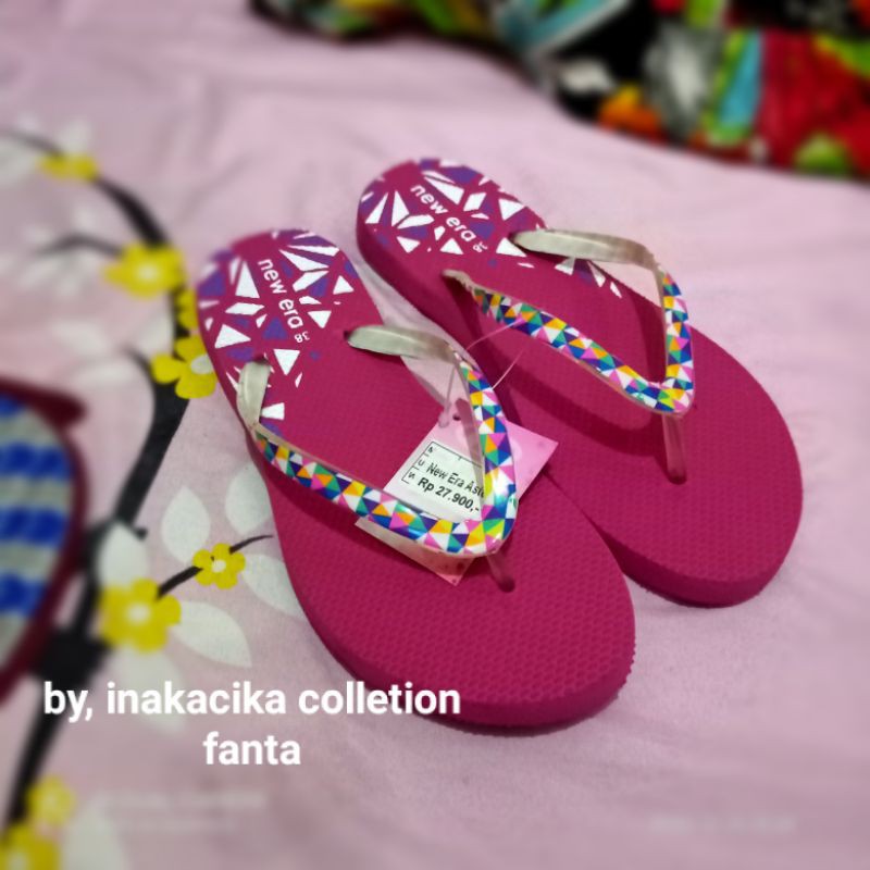 sandal jepit wanita new era cantik Safira Keyla rose tosca biru merah 37 40