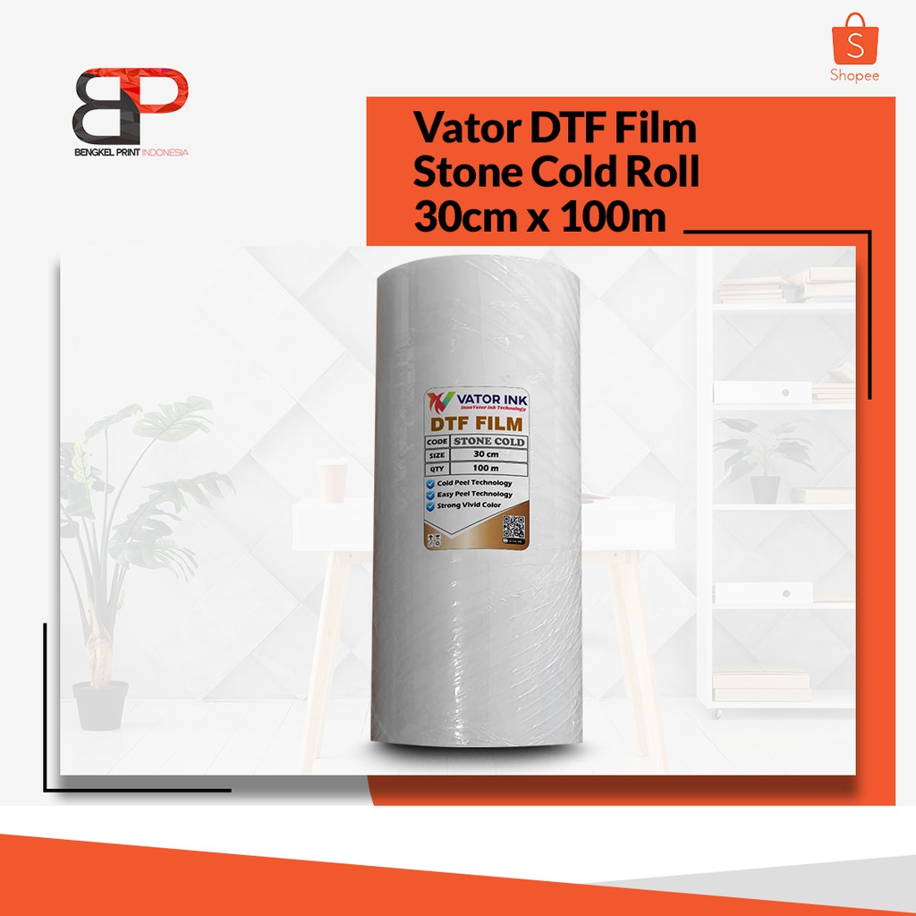 PET FILM DTF VATOR STONE COLD 30CM x 100M | 1ROLL | EASY PEEL | PET FILM DTF VATOR