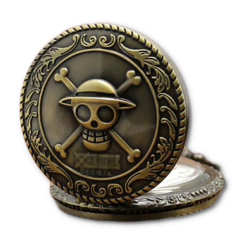 pocket watch rantai  jepit Jam saku rantai jepit one piece tengkorak anime animasi