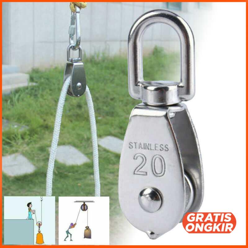 Katrol Kerekan Mini Serbaguna Swivel Pulley Stainless Steel