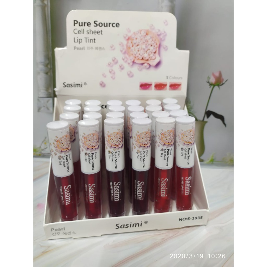 PURE SOURCE Cell Sheet LIP TINT  SASIMI 3 COLOR  ' MUTIARA 1935