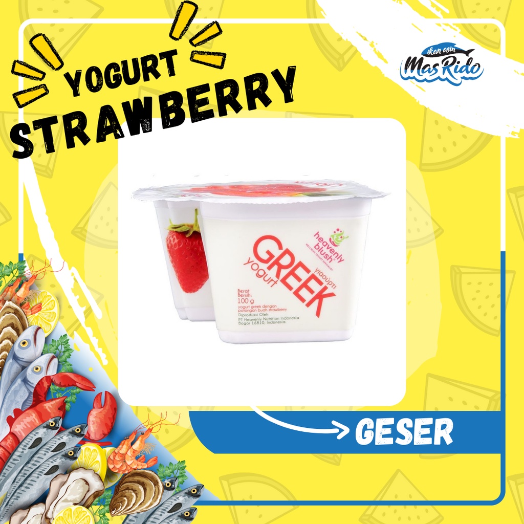 

Heavenly Blush Greek Yogurt Strawberry Chunks 100 Gram Yogurt Sehat