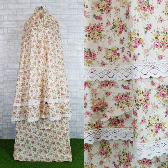 Mukena katun Jepang ORI Renda Susun