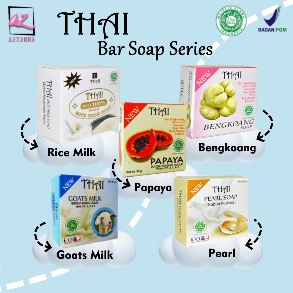 THAI Bar Soap Goat's Milk / Papaya / Bengkoang / Pearl / Rice Milk ( Sabun Batang ) ORIGINAL BPOM