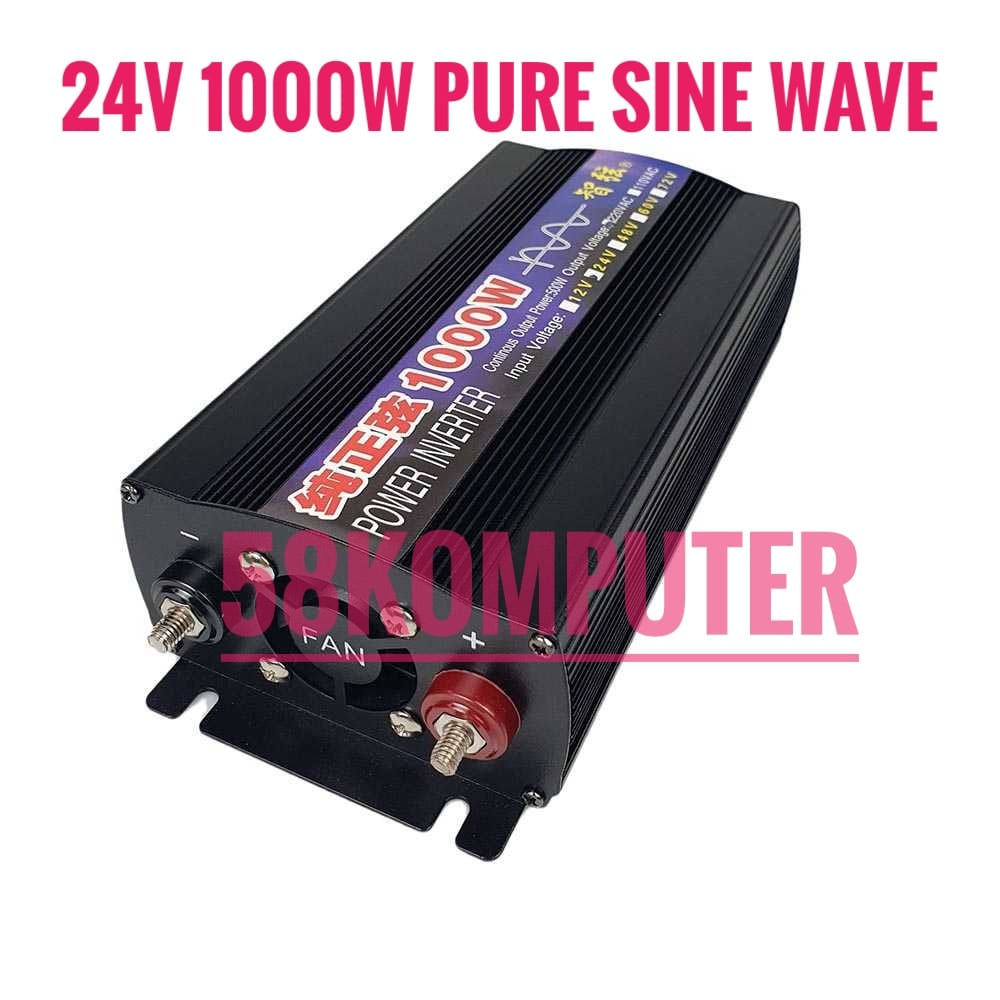 Power Inverter Pure Sine Wave DC 12V/24 to AC 220V 1000W USB Port LED Inverter Dc ke Ac 1000Watt Psw gelobang murni