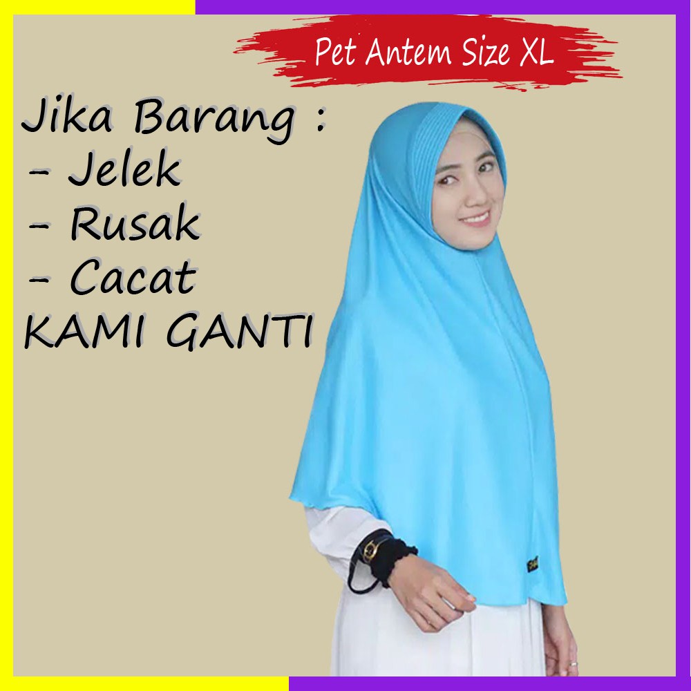 Jilbab Instan Bahan  Kaos  Pet Antem XL Hijab  Bergo Syari 