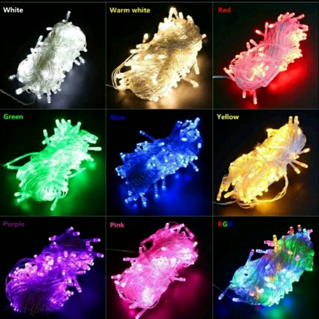 LAMPU LED NATAL DEROKASI LAMPU HIAS TUMBLR HILIOS 10M SATU WARNA 1 WARNA
