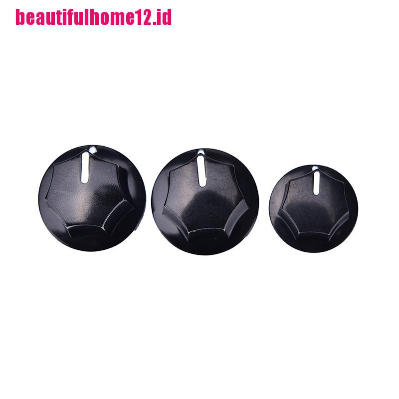 3pcs Knob Kontrol volume Nada Bahan Plastik Warna Hitam Gaya vintage Untuk Gitar bass jazz