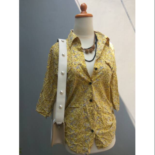 Kemeja kuning preloved - atasan wanita second
