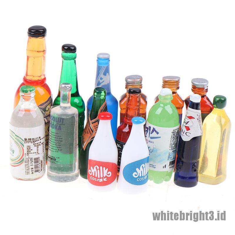 (white3) 5pcs Miniatur Botol Minuman Skala 1: 12 Untuk Dekorasi Dapur Rumah Boneka