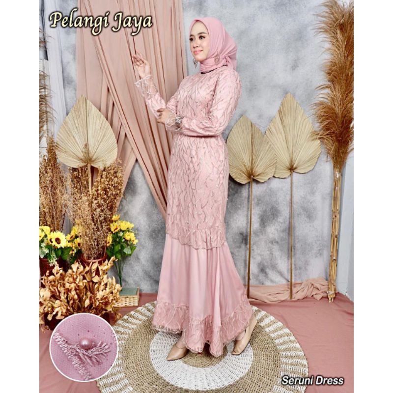 NEW REAL PICT GAMIS SERUNI DRESS/GAMIS MEWAH/GAMIS PESTA/GAMIS TULLE VELVET