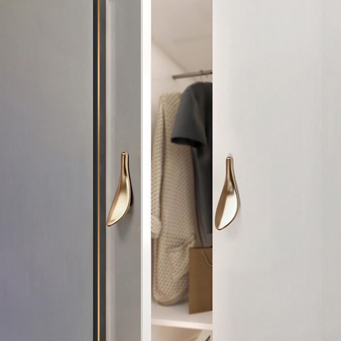 Handle Lemari Gagang Pintu Lemari Tarikan Pintu Minimalis Knob Handle Door Cabinet Leaf Gold 1 PC