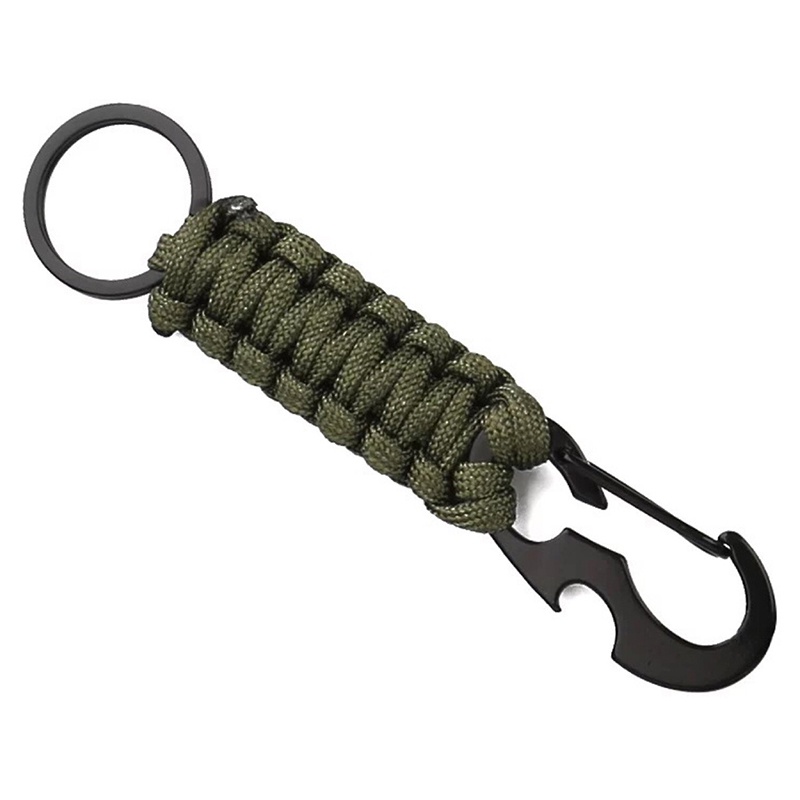 Tali Paracord Dengan Pembuka Botol + Gantungan Kunci Untuk Camping / Survival