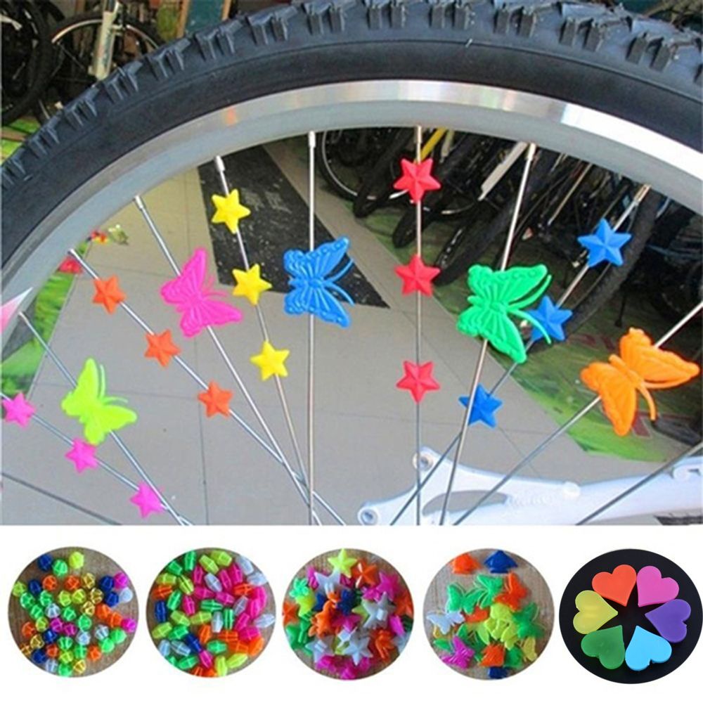 QUINTON Kids Bike Accessories Safety Decoration Spoke Beads Clip Wheel Warning Cycling Round Bicycle Bead