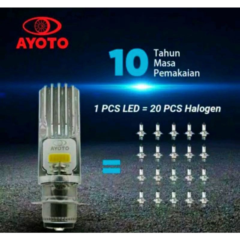 Lampu depan LED Ayoto motor M2A H6 AC/DC Motor matic/bebek