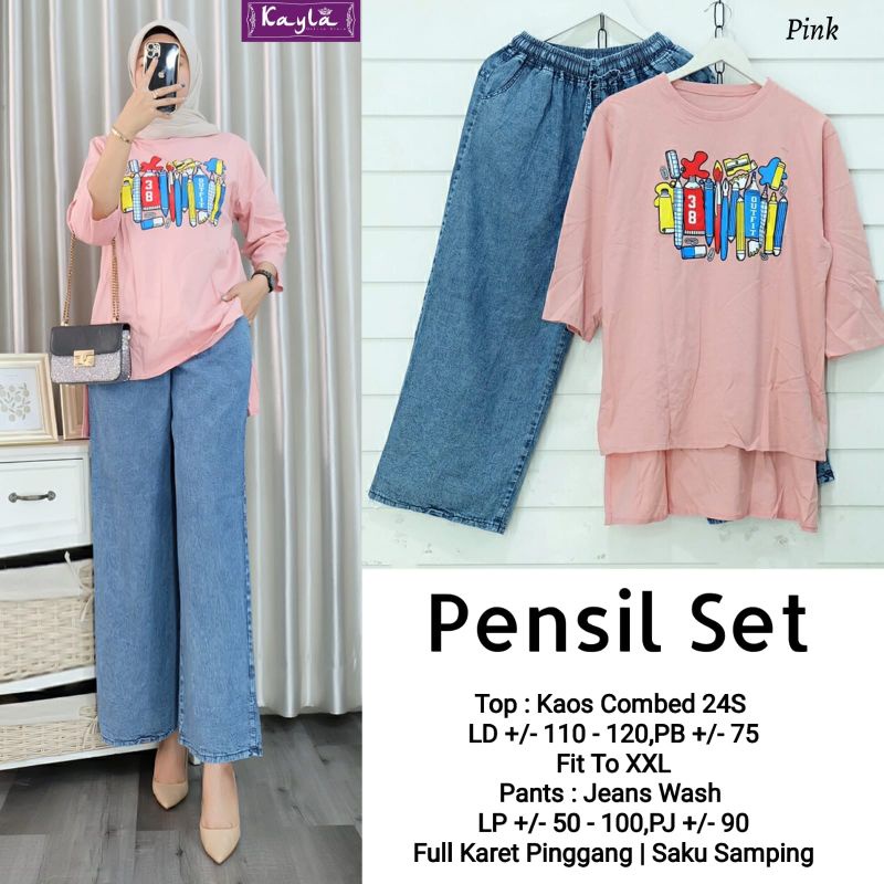 pensil Set// Setelan kaos wanita dewasa Terbaru