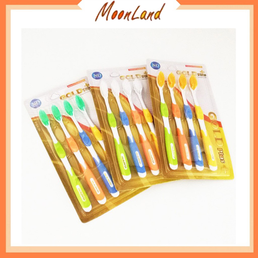 MoonLand 444 COD Sikat Gigi Dewasa 4 in 1 dengan Bulu Sikat Halus Murah Produk Import