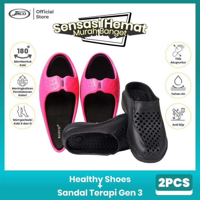 Bundle 2 Sandal Terapi Kozuii Generasi 3 + Healthy Shoes Slim Sandal