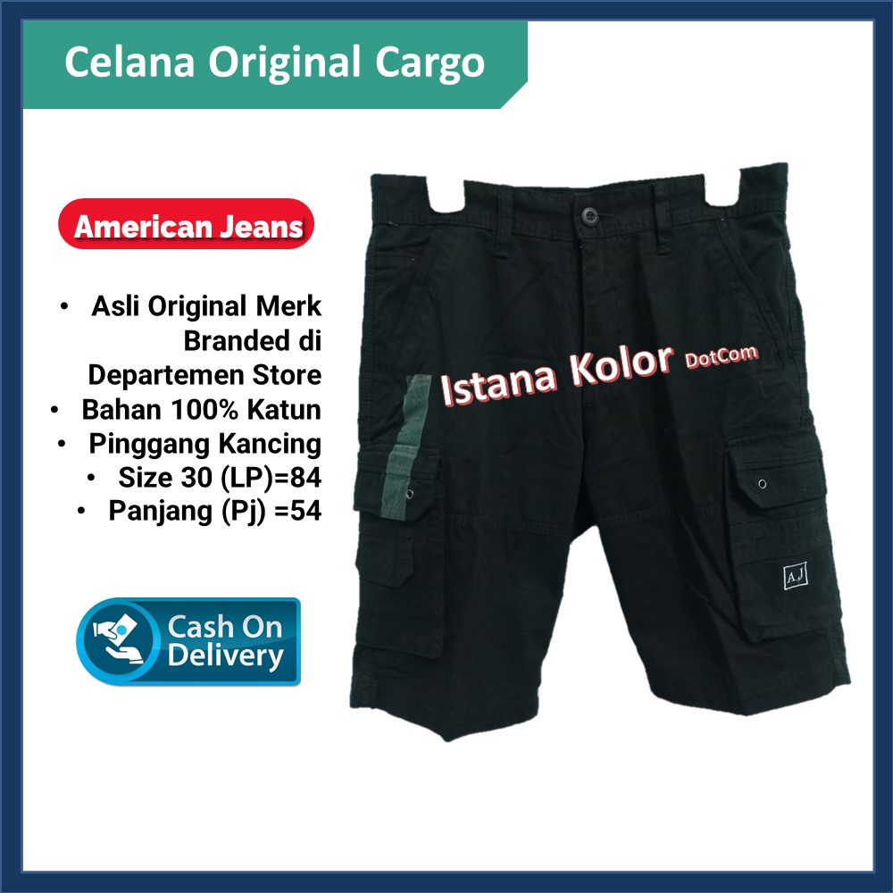 Celana Pendek Cargo AMERICAN JEANS Kargo Man Klas Nevada AX House Kolor Pria Wanita Cowok Chinos Asl