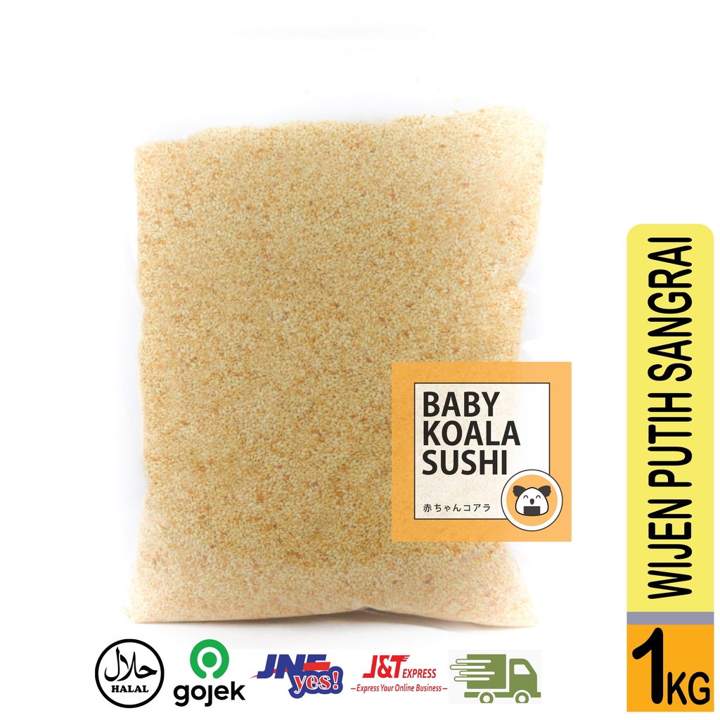 HIROKING Biji Wijen Putih Sangrai 1 Kg Halal │ Roasted White Sesame Seed for Sushi Ramen