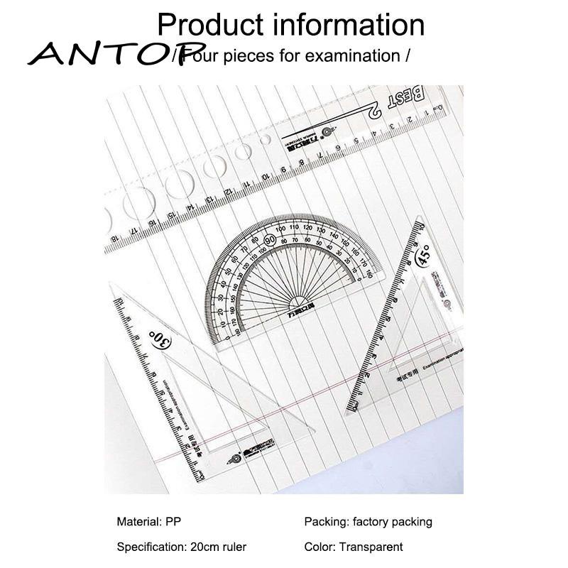 4pcs Penggaris Multifungsi Bahan Lembut Untuk Pelajar