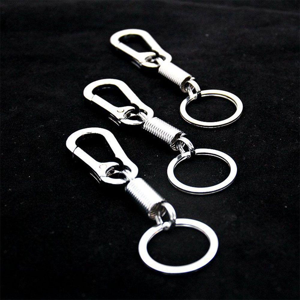 Nanas 1/2pcs Sepeda Botol Holder Aksesoris Ornamen Mobil Perak Kunci Ring Ditarik keyring Pinggang Sabuk Klip