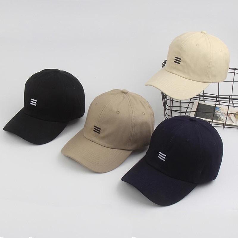 Topi Garis Tiga / Topi Bordir Garis Tiga Remaja Dewasa Ring Besi Unisex