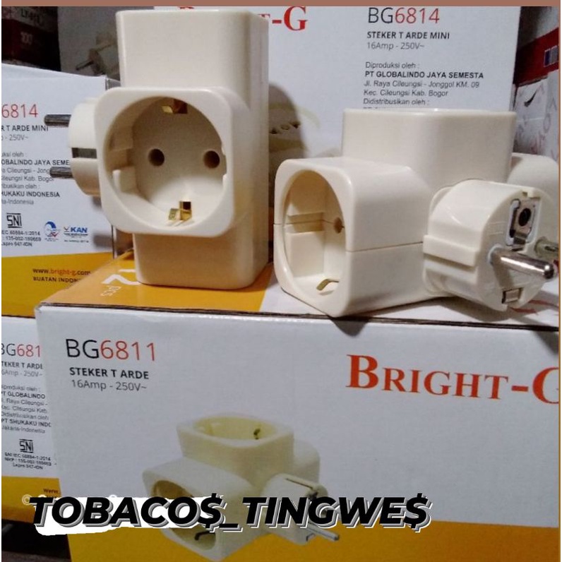 Bright-G Steker T Arde / T arde Bright-G 3 Lubang / Colokan T Multi