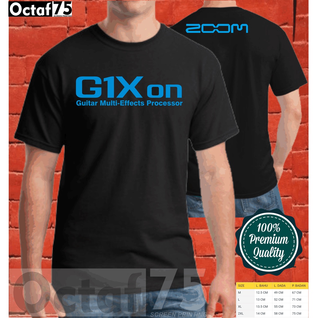 Kaos ZOOM G1XON /BAJU GITARIS/KAOS GITARIS/atasan pria