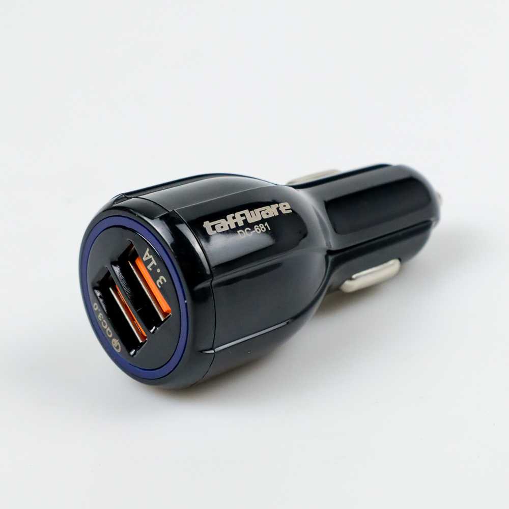 Taffware Charger mobil Dual USB Port 3.1A QC3.0 - DC-681